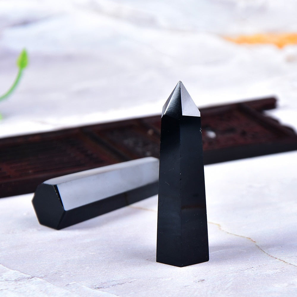 Baguette de protection inébranlable en obsidienne