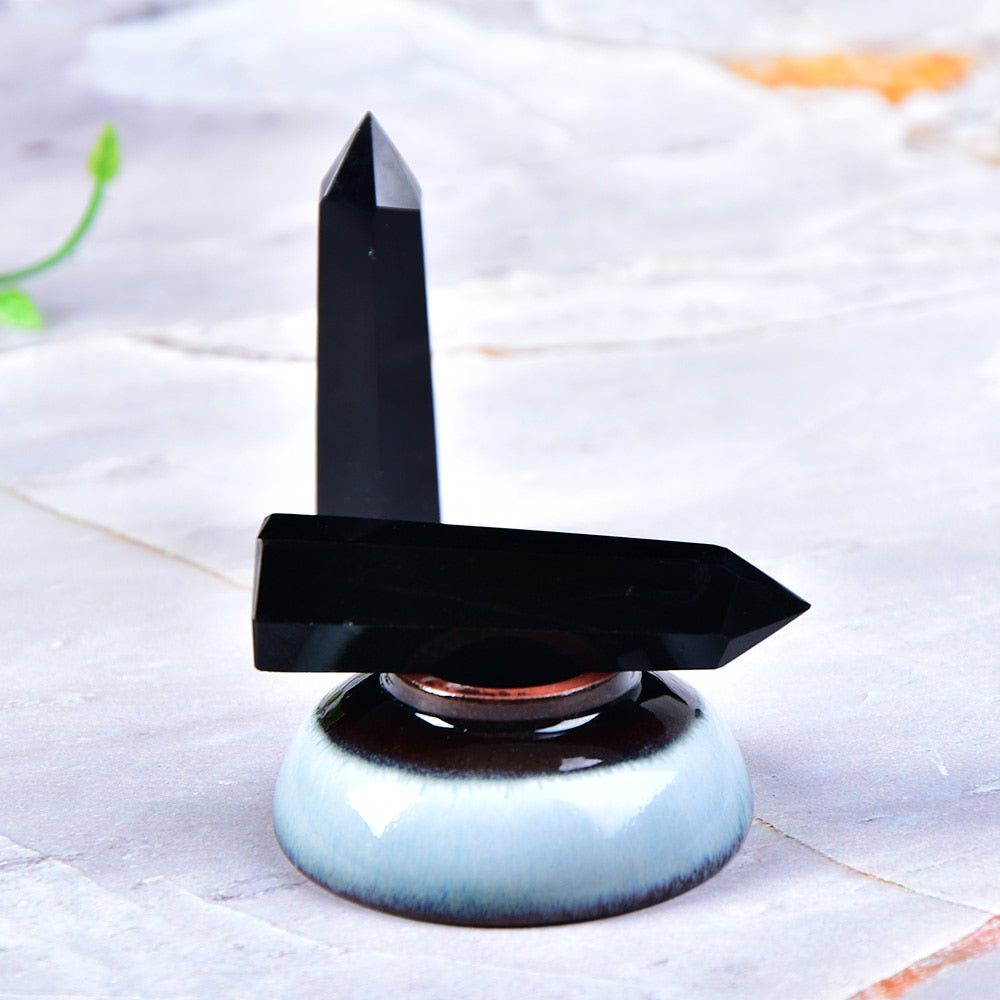 Baguette de protection inébranlable en obsidienne