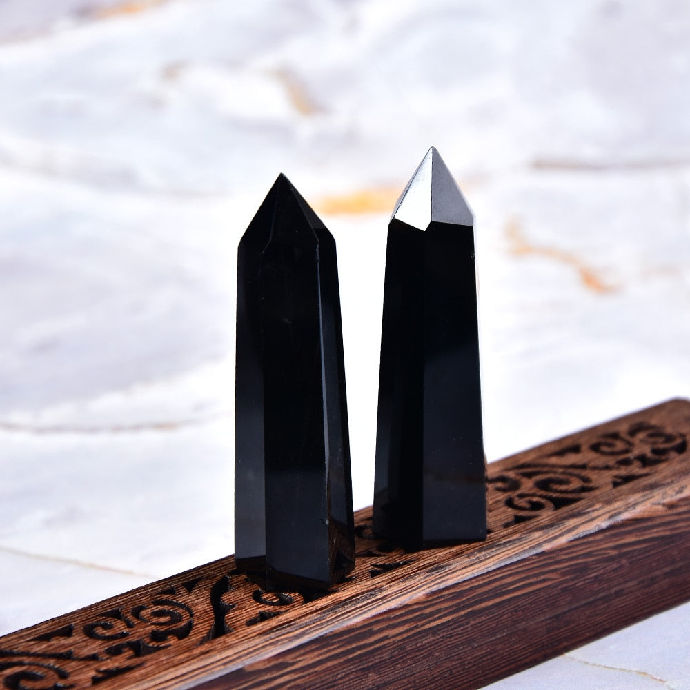 Baguette de protection inébranlable en obsidienne
