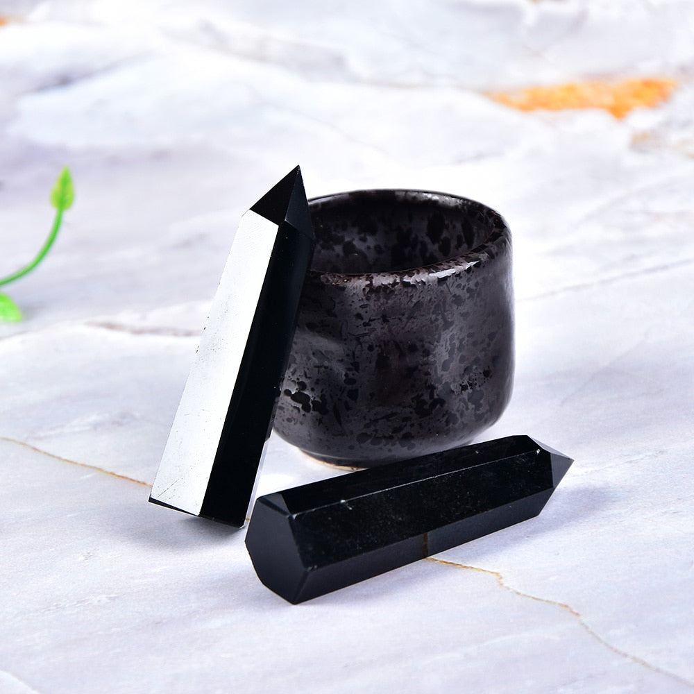 Baguette de protection inébranlable en obsidienne