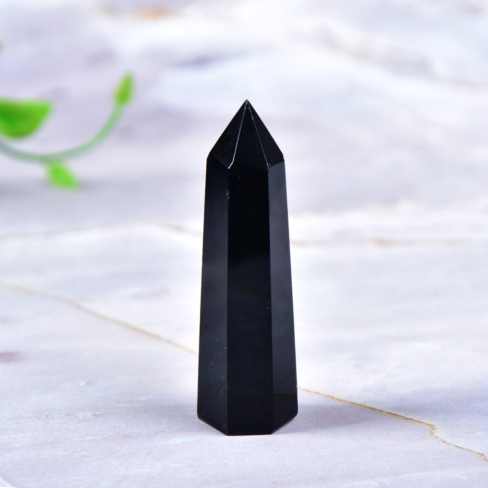 Baguette de protection inébranlable en obsidienne