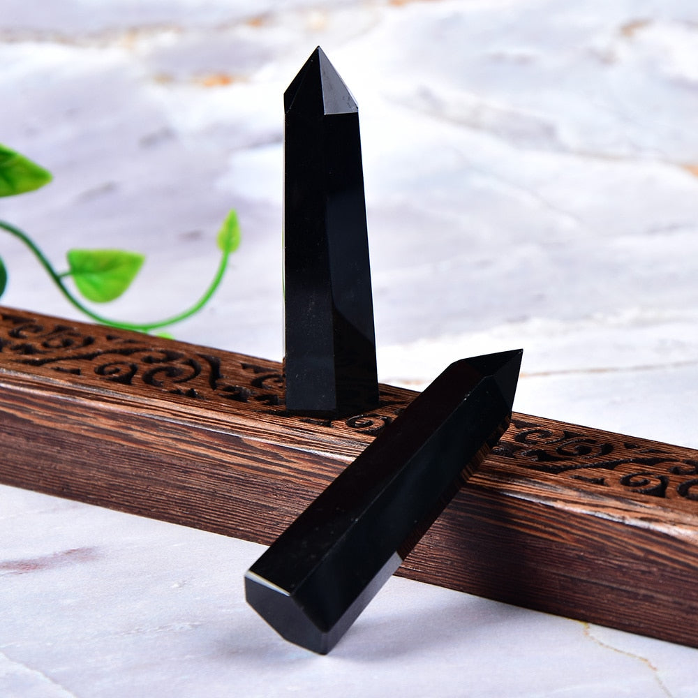 Baguette de protection inébranlable en obsidienne
