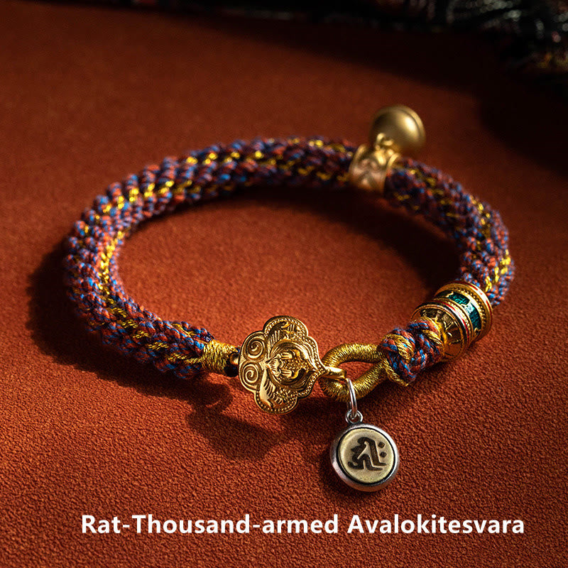 Bracelet porte-bonheur en argent sterling avec cordon rouge et signe du zodiaque chinois