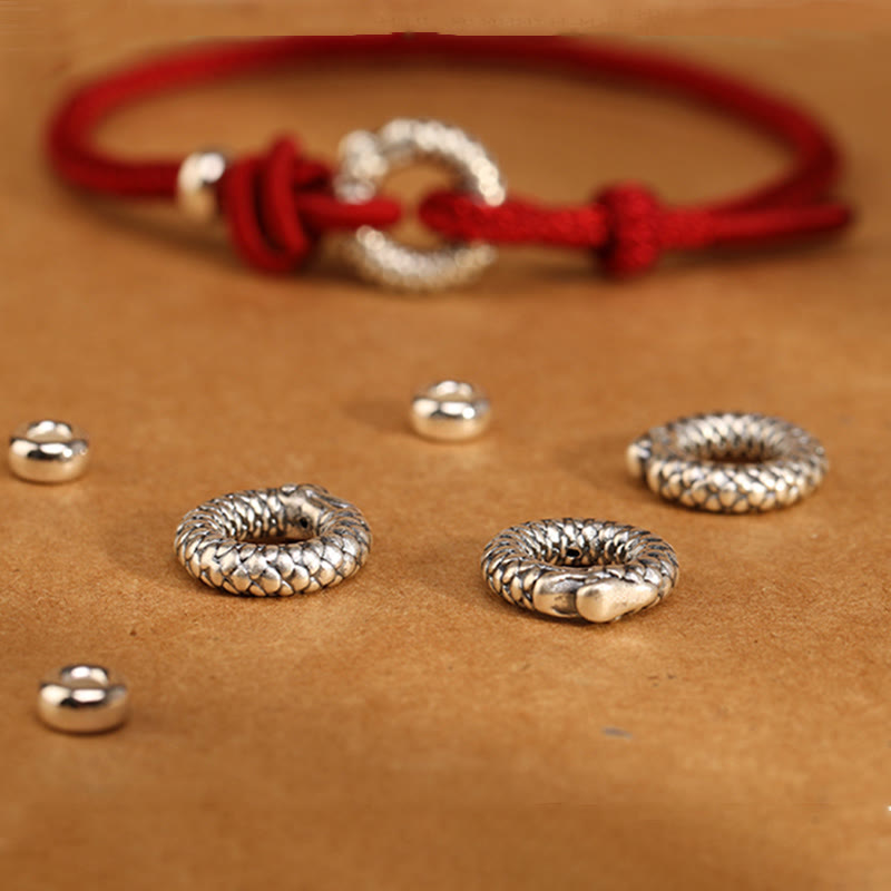 Bracelet boucle dragon paix en argent sterling