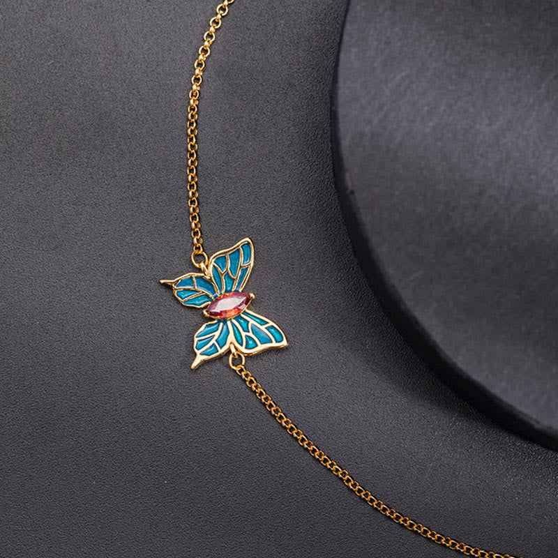 Bracelet Feng Shui Papillon Amour en Argent Sterling