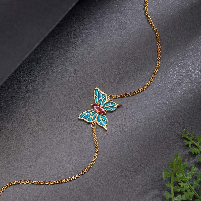 Bracelet Feng Shui Papillon Amour en Argent Sterling