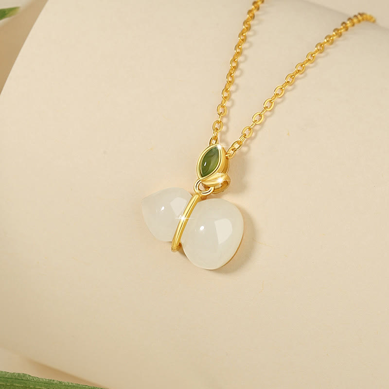 Collier en argent sterling et jade Hetian pour l'abondance
