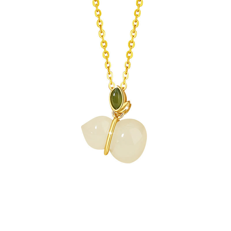 Collier en argent sterling et jade Hetian pour l'abondance