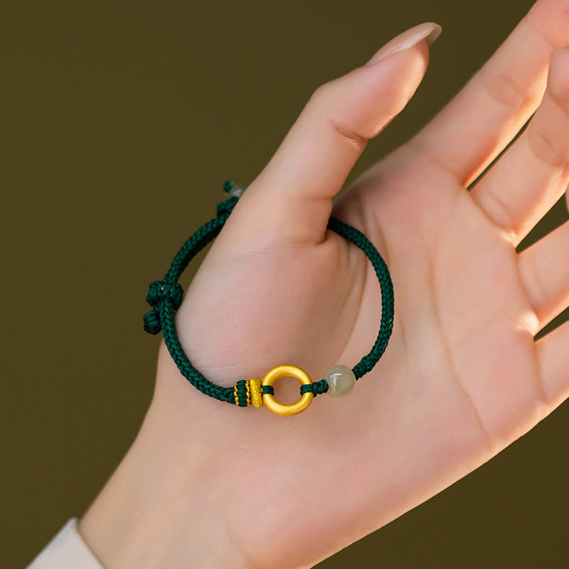 Bracelet en argent sterling et jade Hetian pour la paix et la chance