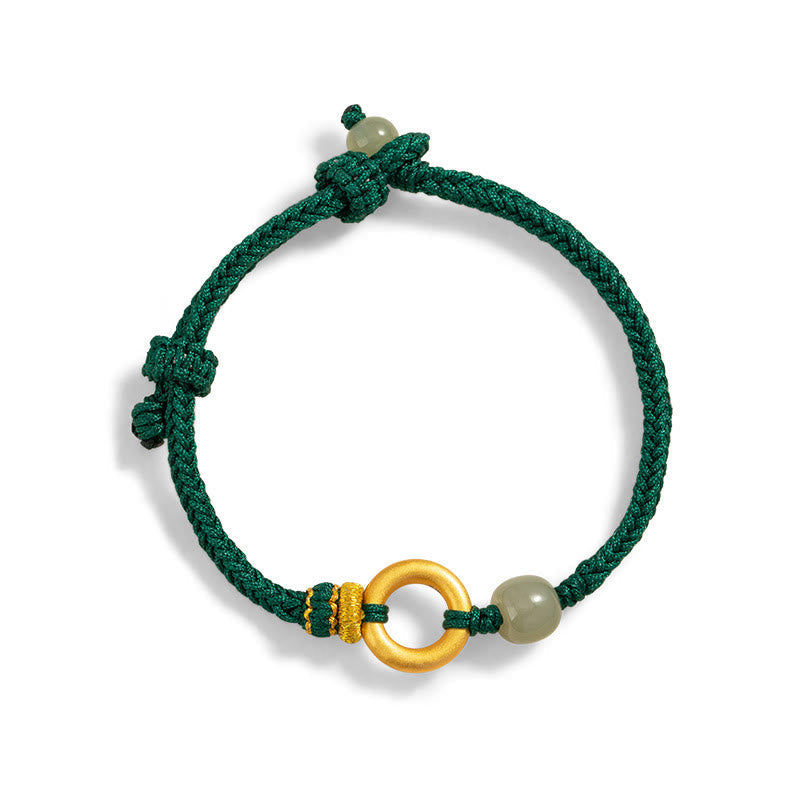 Bracelet en argent sterling et jade Hetian pour la paix et la chance