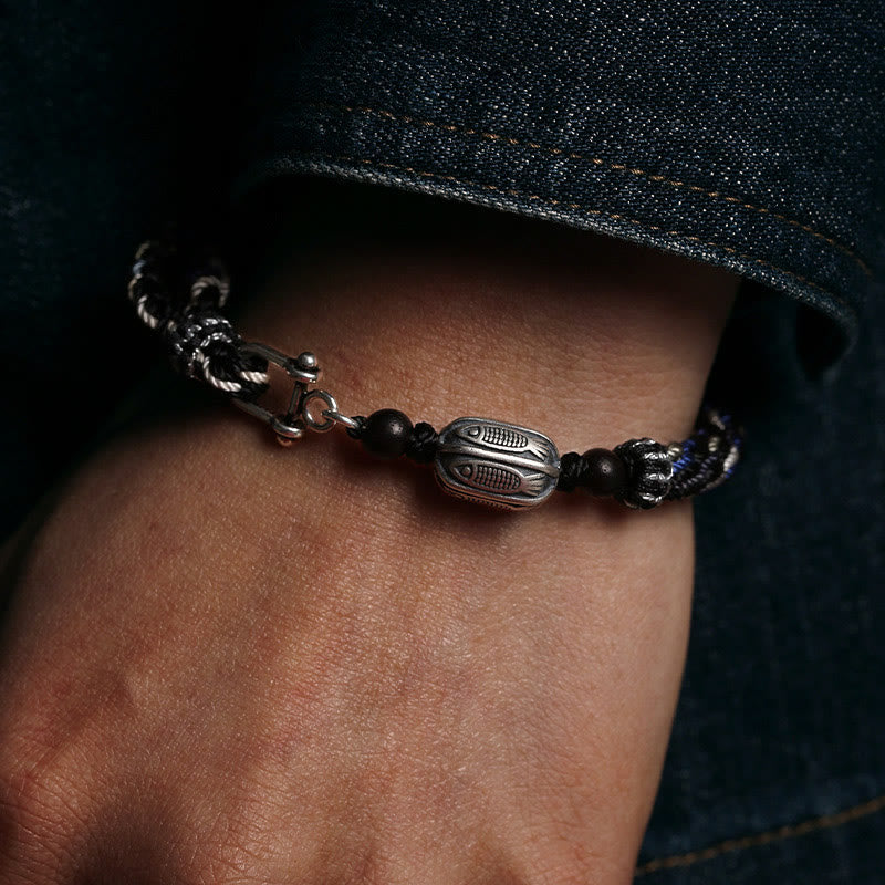 Bracelet de réincarnation en argent sterling avec poisson koï