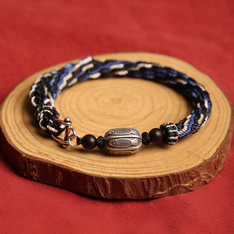 Bracelet de réincarnation en argent sterling avec poisson koï