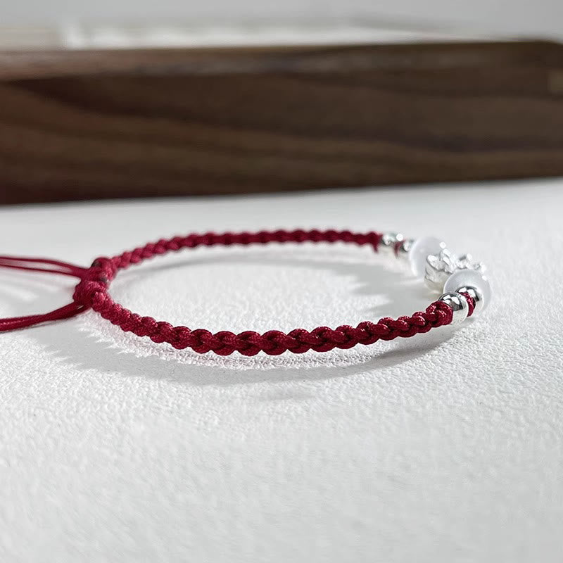 Bracelet de protection œil de chat en argent sterling avec lotus