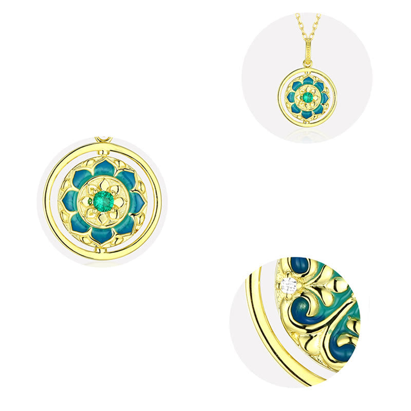 Collier Lotus en argent sterling 18,5 mm pour l'illumination