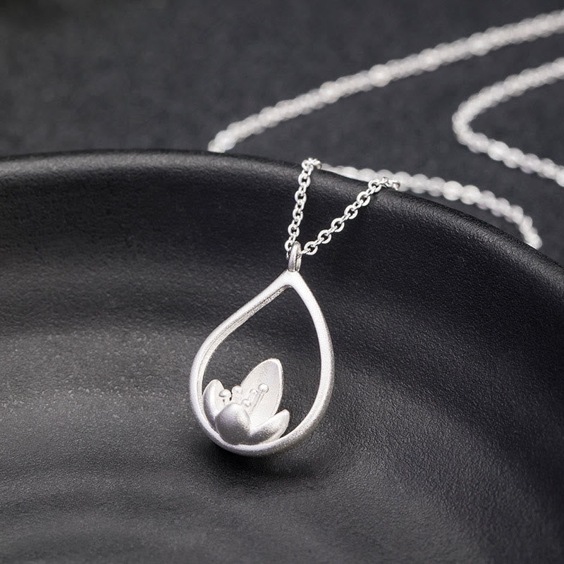 Collier Lotus en argent sterling pour la renaissance et l'illumination