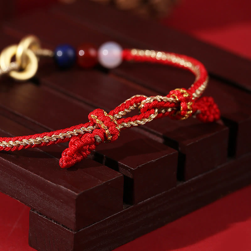 Bracelet en argent sterling avec boucle de paix et lotus pour la protection