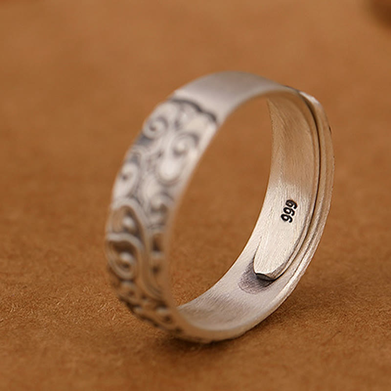 Bague Lotus en argent sterling avec motif de fleur de lotus de l'illumination