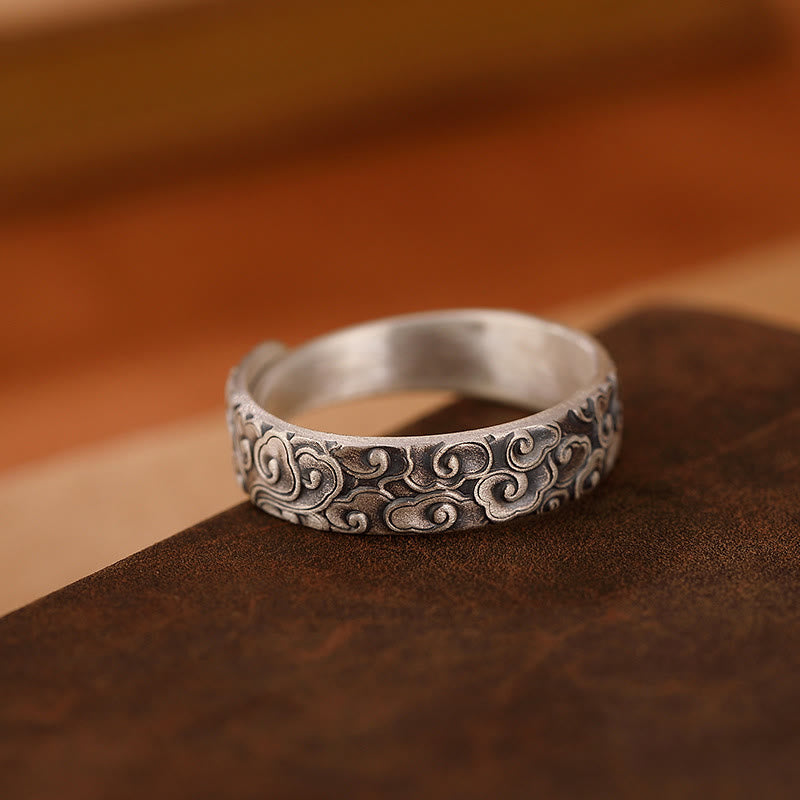 Bague Lotus en argent sterling avec motif de fleur de lotus de l'illumination