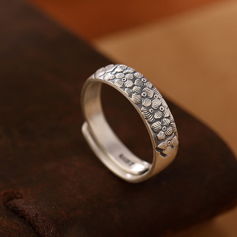 Bague Lotus en argent sterling avec motif de fleur de lotus de l'illumination