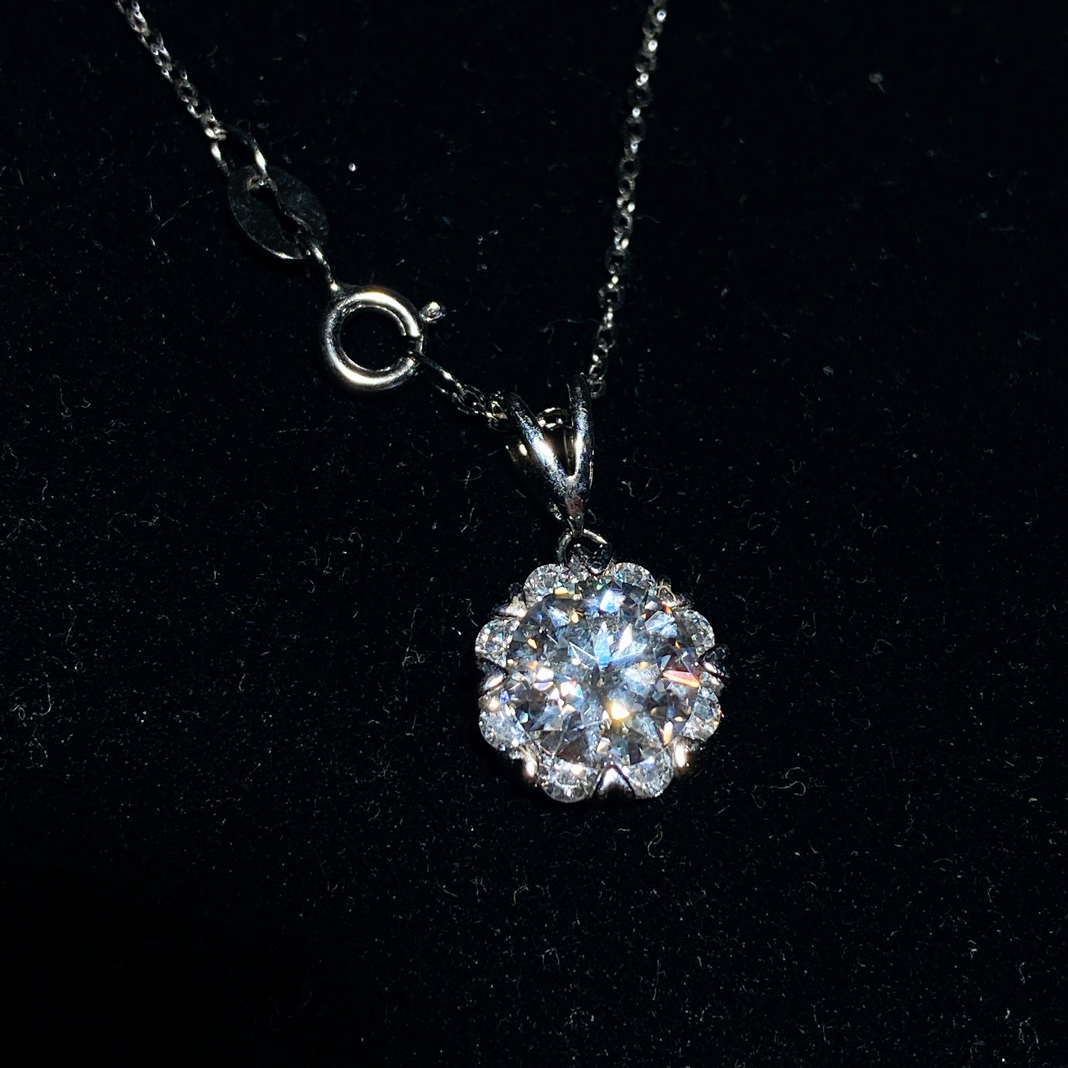 Sterling Silver Moissanite Pendant 1-5ct Spiritual Healing