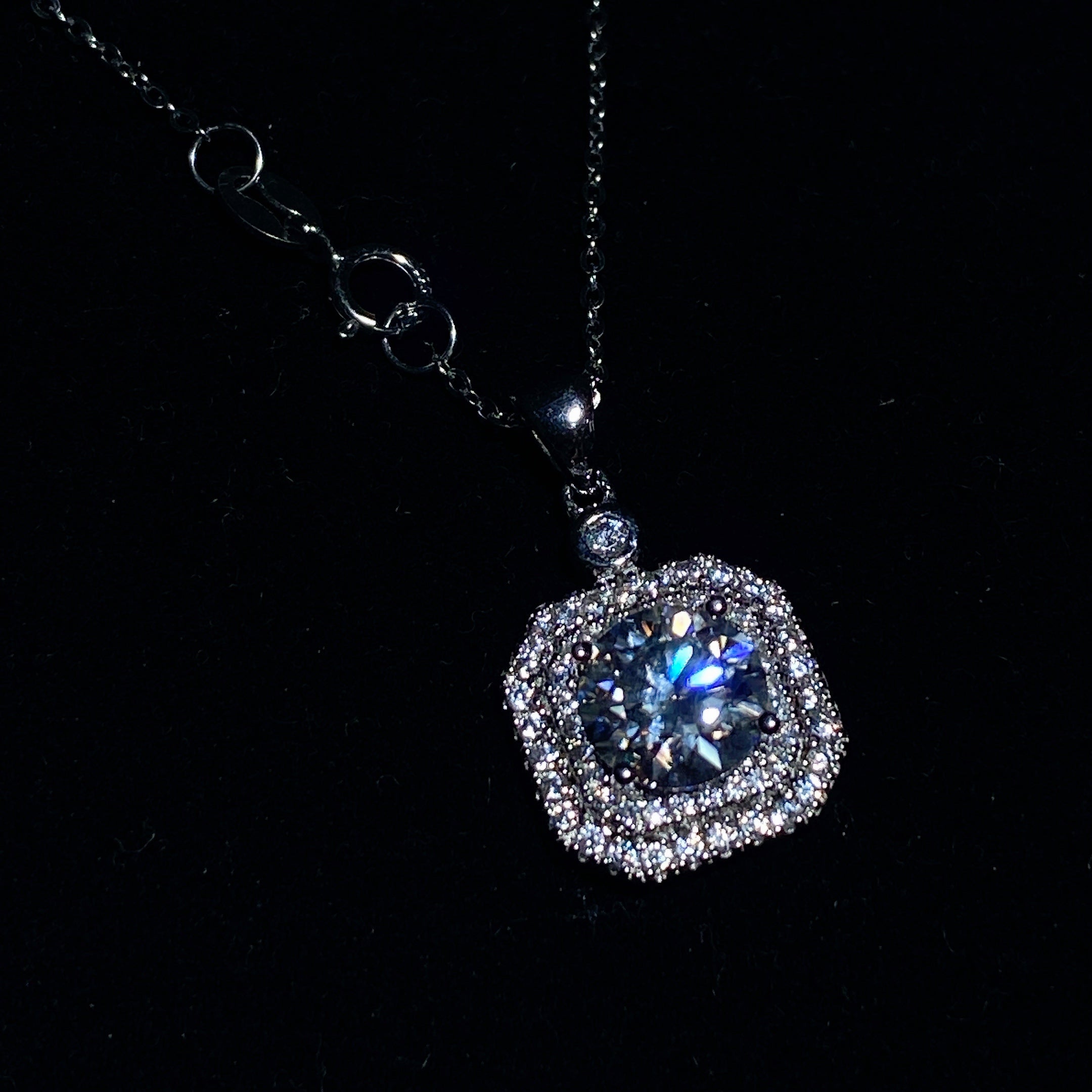 Sterling Silver Moissanite Pendant 1-5ct Spiritual Healing