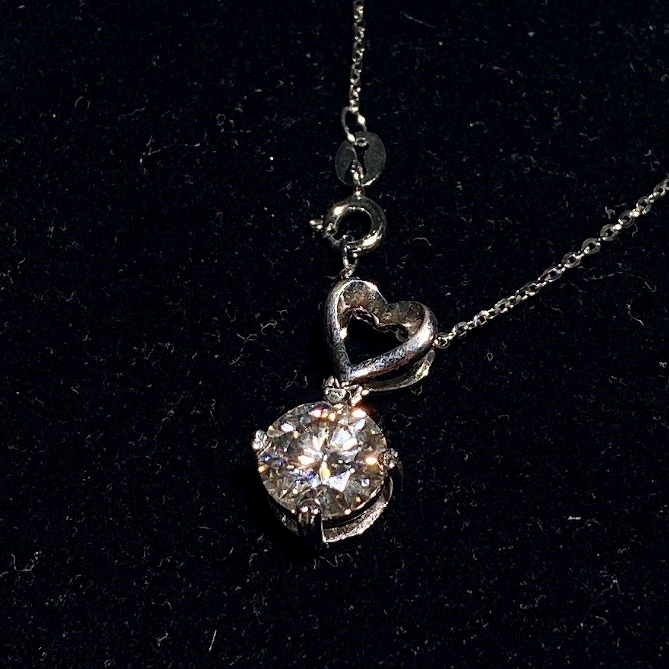 Sterling Silver Moissanite Pendant 1-5ct Spiritual Healing