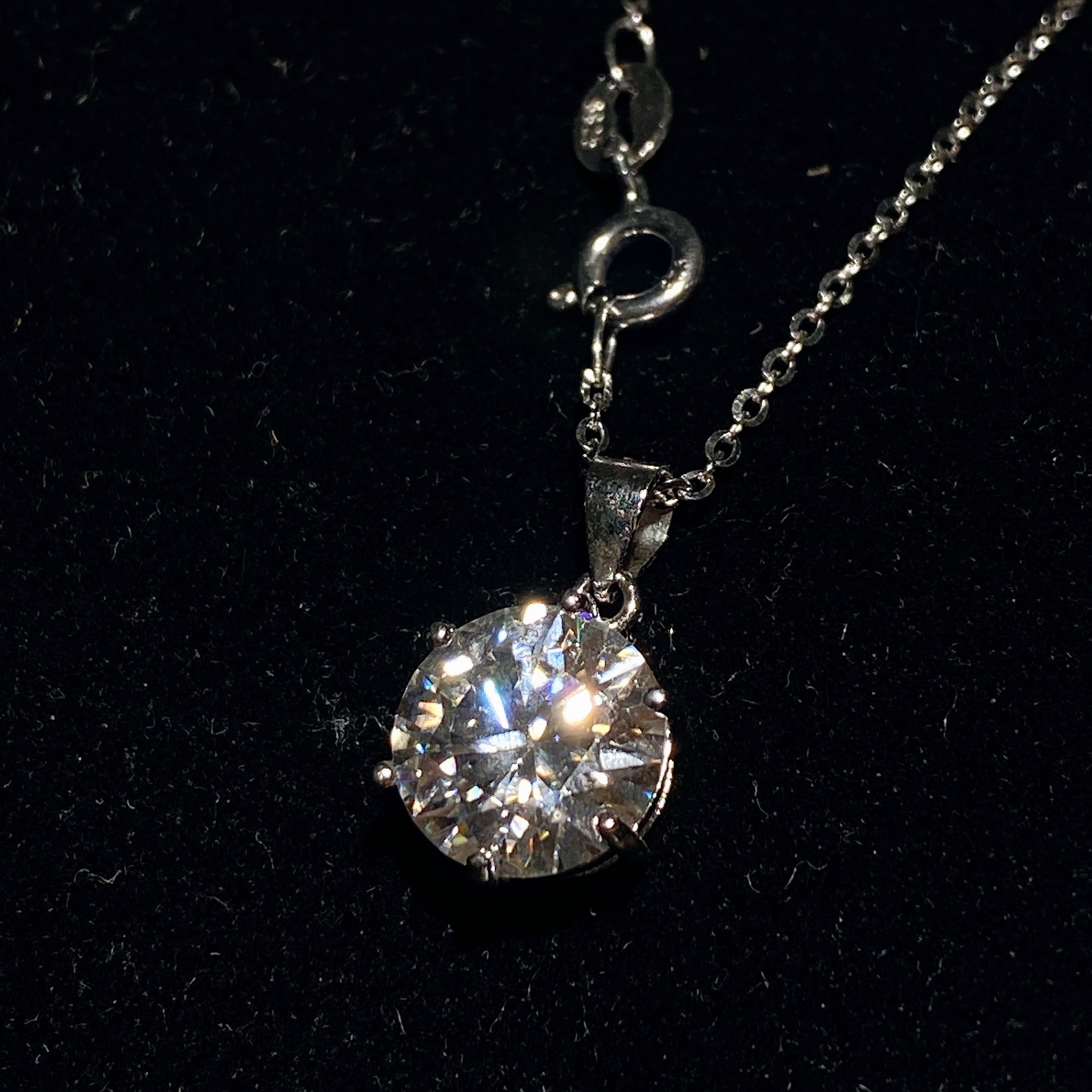 Sterling Silver Moissanite Pendant 1-5ct Spiritual Healing