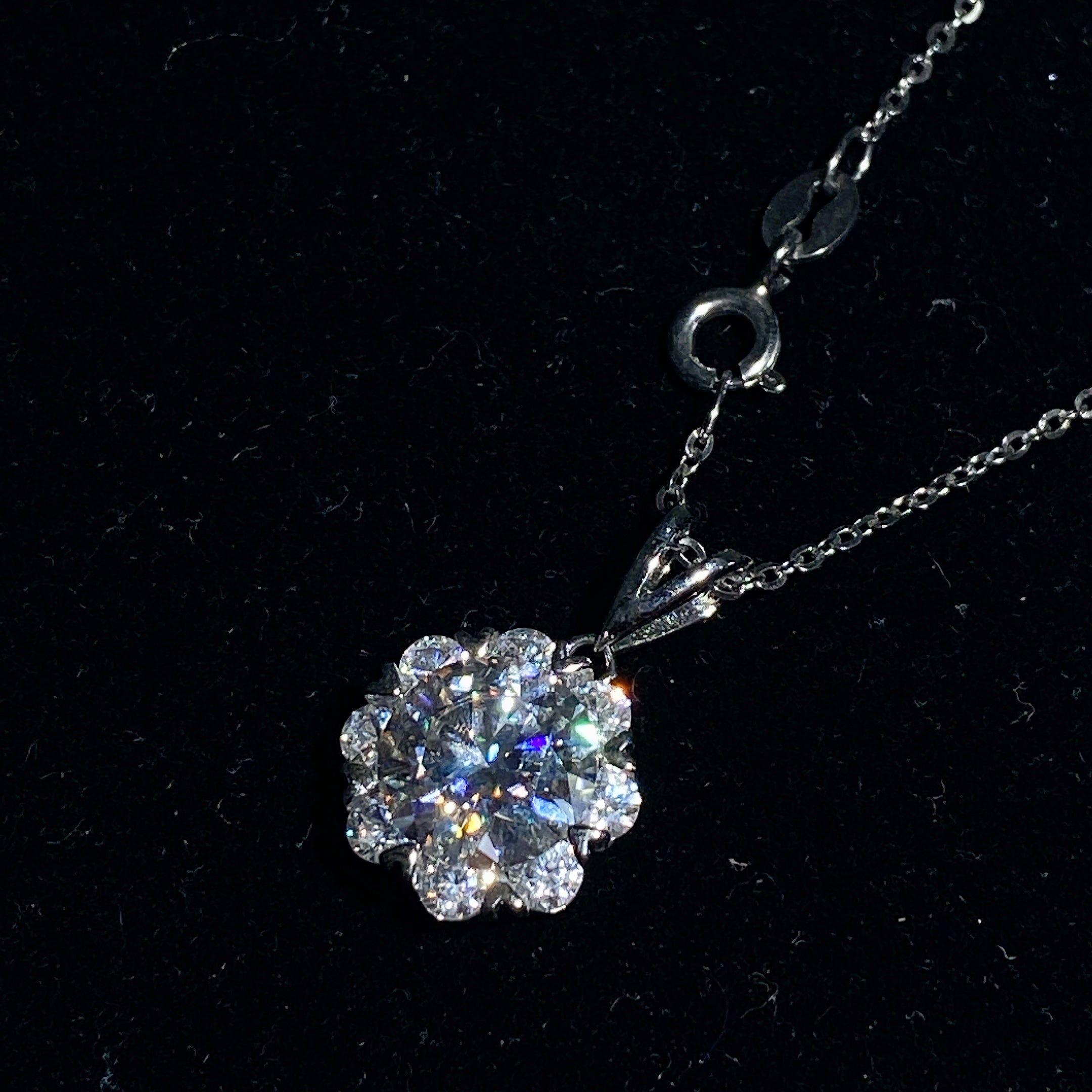 Sterling Silver Moissanite Pendant 1-5ct Spiritual Healing
