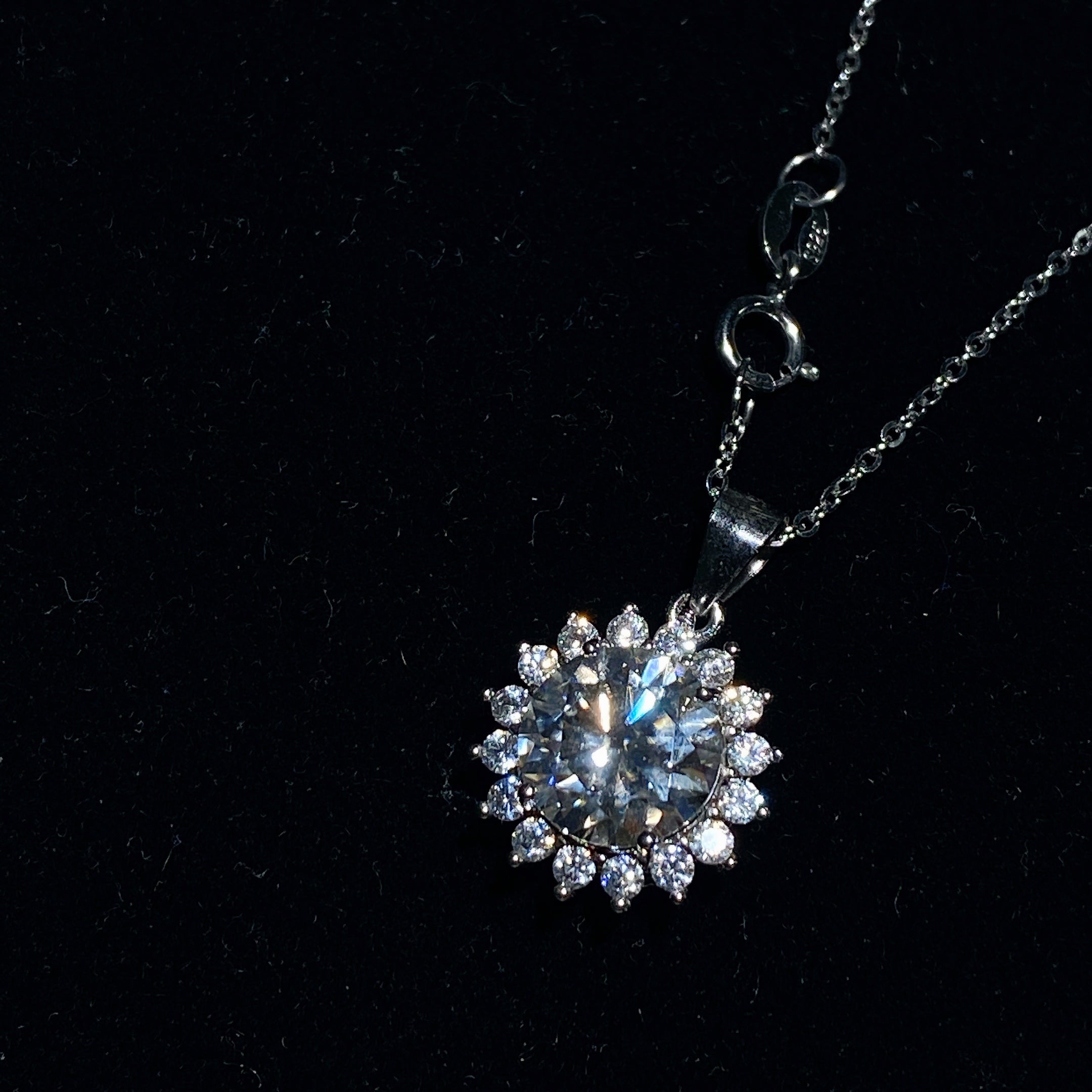 Sterling Silver Moissanite Pendant 1-5ct Spiritual Healing