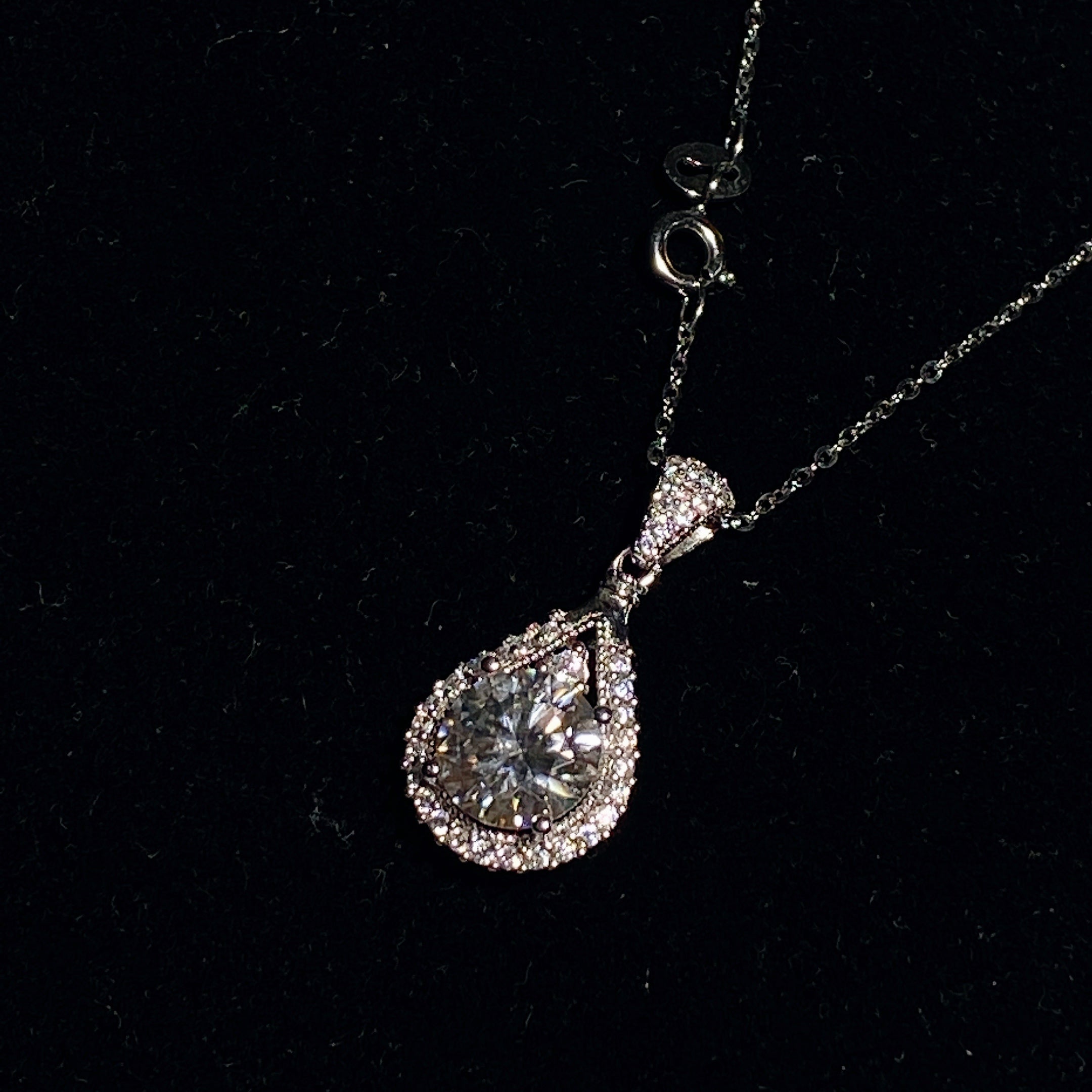 Sterling Silver Moissanite Pendant 1-5ct Spiritual Healing