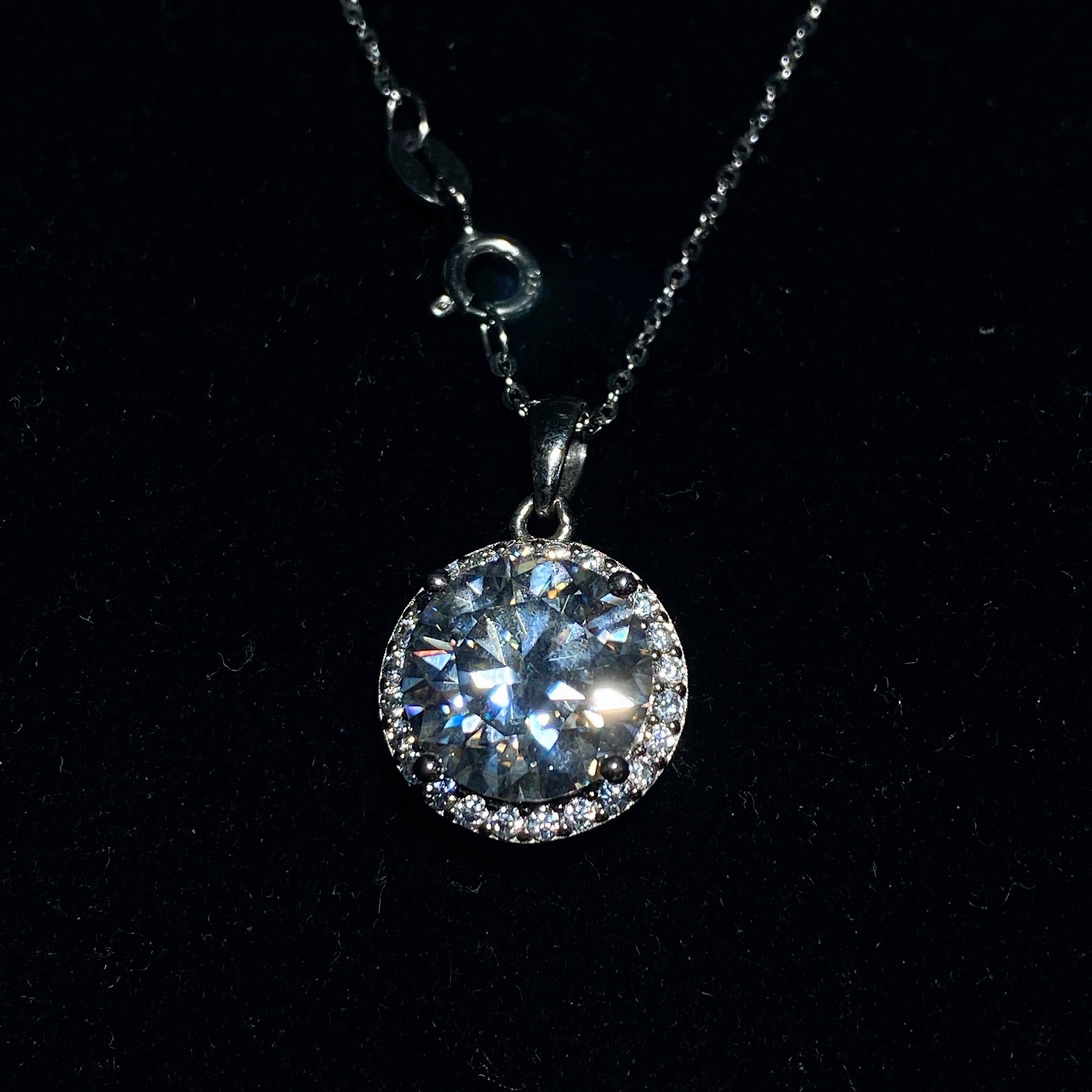 Sterling Silver Moissanite Pendant 1-5ct Spiritual Healing