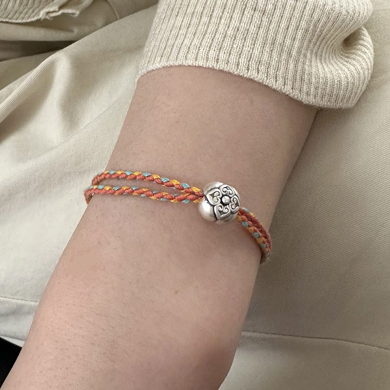 Bracelet porte-bonheur multicolore en argent sterling | Protection spirituelle