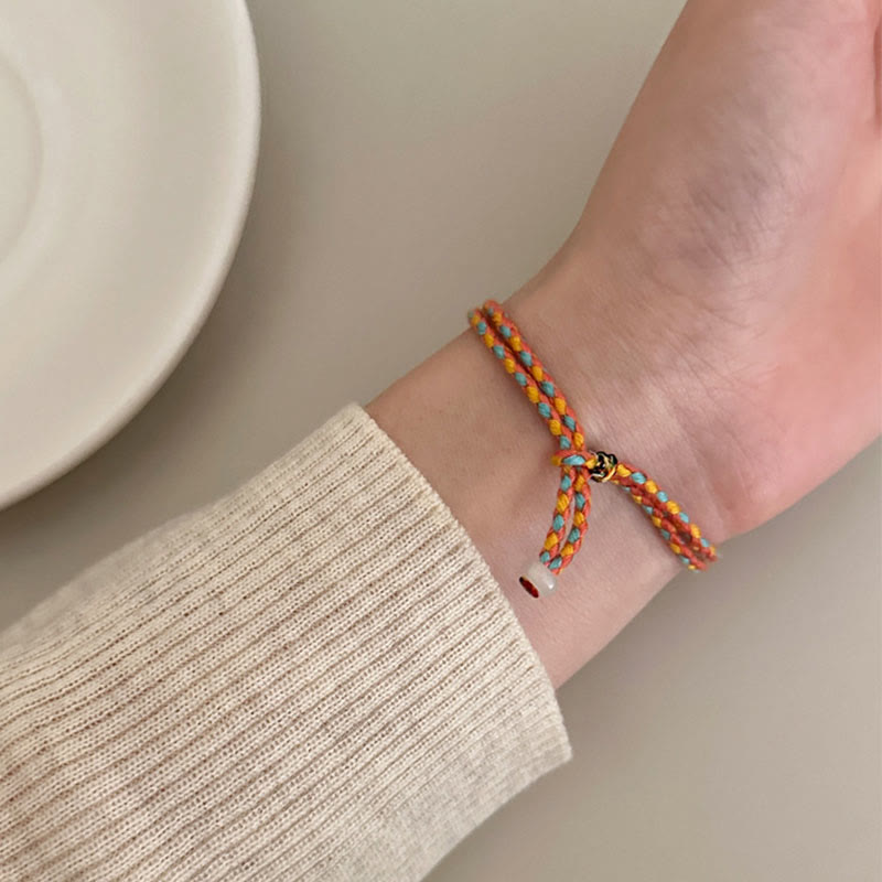 Bracelet porte-bonheur multicolore en argent sterling | Protection spirituelle