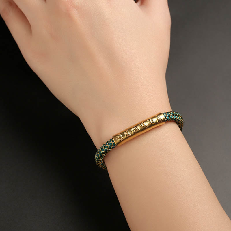 Bracelet de protection Om Mani Padme Hum en argent sterling