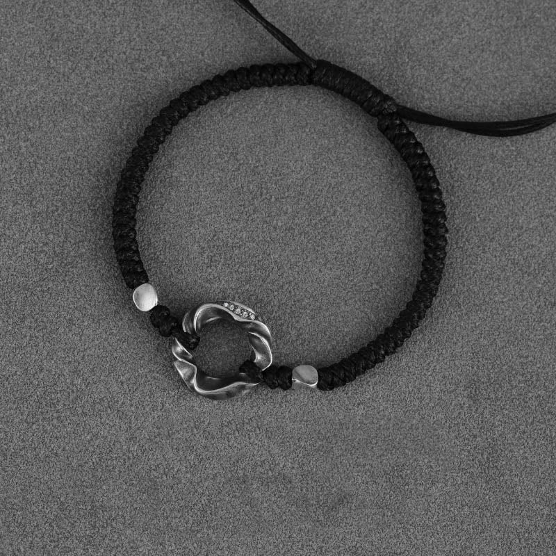 Bracelet de protection en argent sterling avec boucle de paix