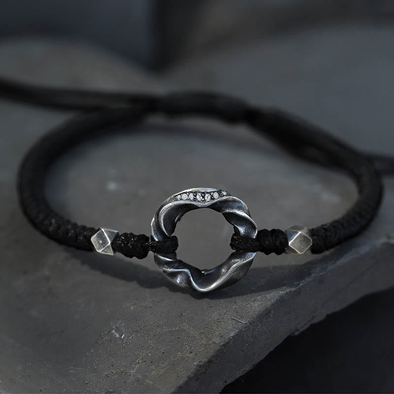 Bracelet de protection en argent sterling avec boucle de paix