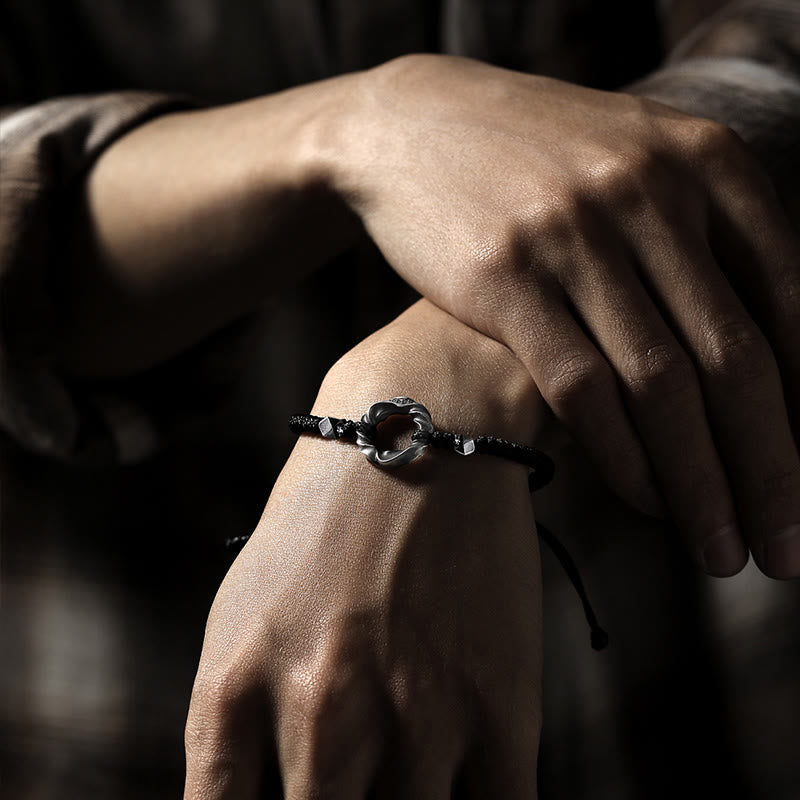 Bracelet de protection en argent sterling avec boucle de paix