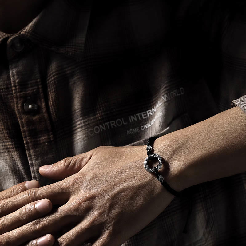 Bracelet de protection en argent sterling avec boucle de paix