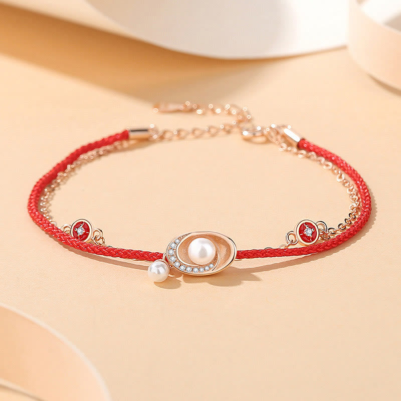 Ensemble collier en argent sterling, perles et cuivre, pièces de monnaie et bracelet en corde rouge