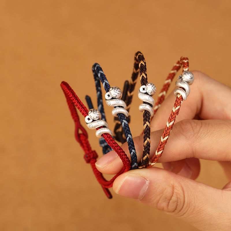 Bracelet de protection serpent en argent sterling