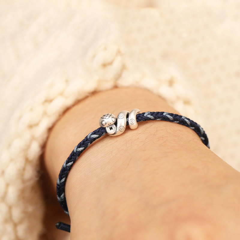 Bracelet de protection serpent en argent sterling