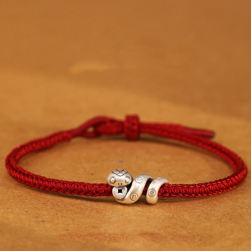 Bracelet de protection serpent en argent sterling