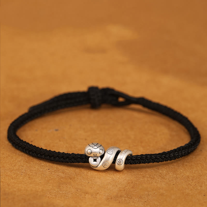 Bracelet de protection serpent en argent sterling