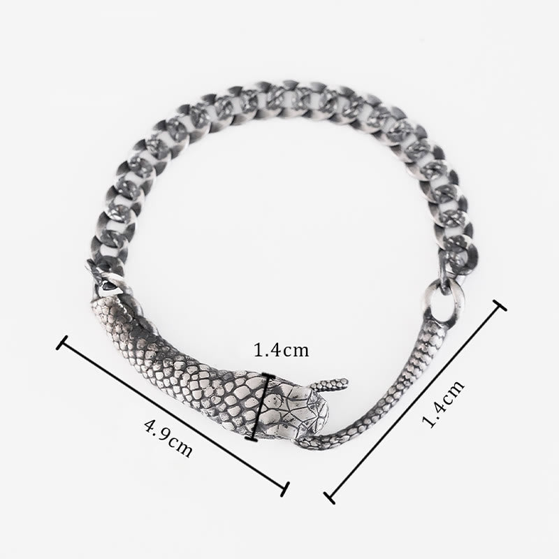 Bracelet en argent sterling en forme de serpent pour la bénédiction de l'année du serpent
