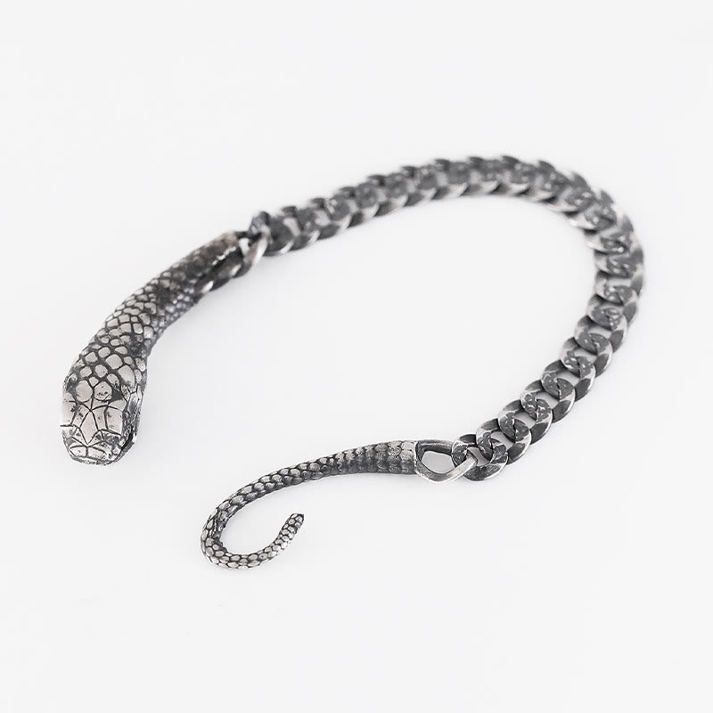 Bracelet en argent sterling en forme de serpent pour la bénédiction de l'année du serpent