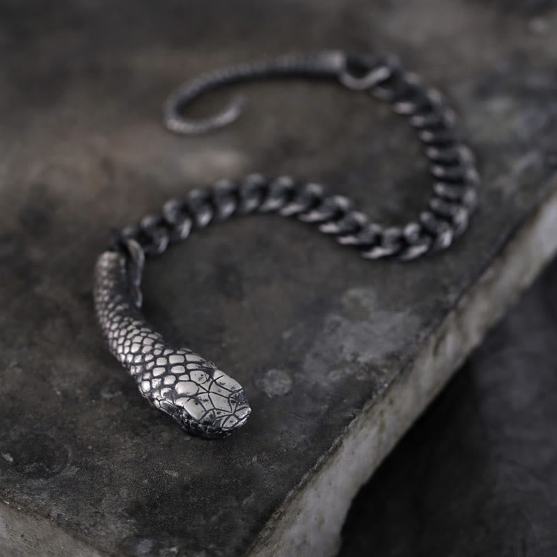 Bracelet en argent sterling en forme de serpent pour la bénédiction de l'année du serpent