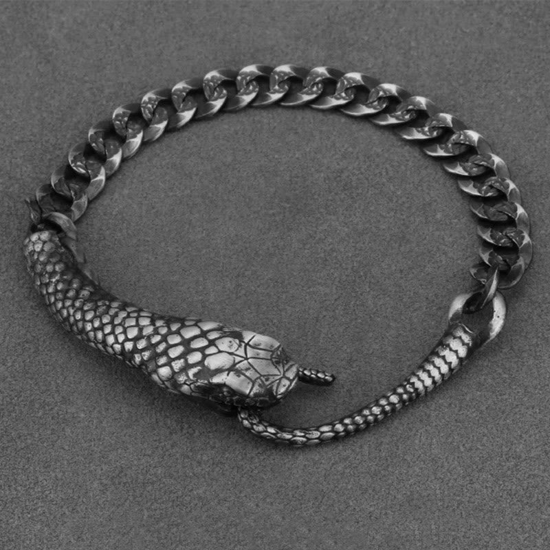 Bracelet en argent sterling en forme de serpent pour la bénédiction de l'année du serpent