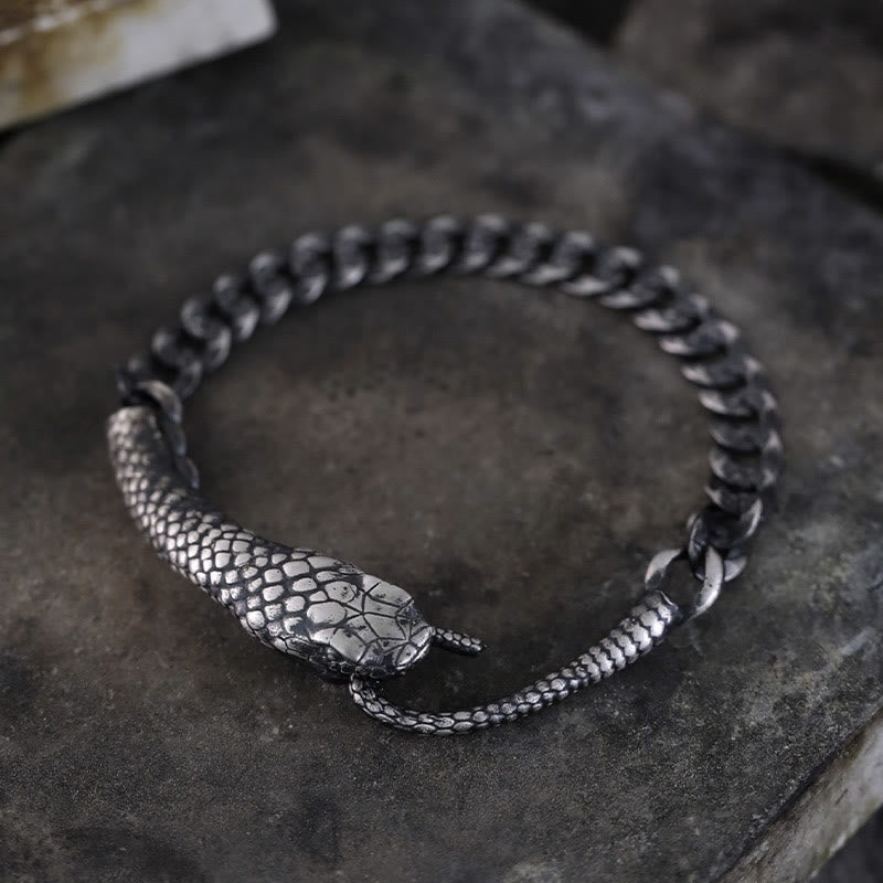 Bracelet en argent sterling en forme de serpent pour la bénédiction de l'année du serpent