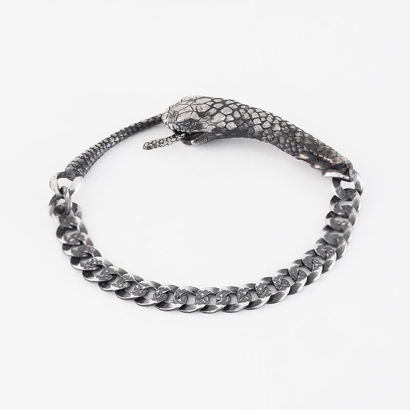 Bracelet en argent sterling en forme de serpent pour la bénédiction de l'année du serpent