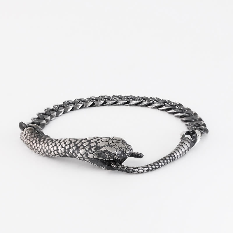 Bracelet en argent sterling en forme de serpent pour la bénédiction de l'année du serpent